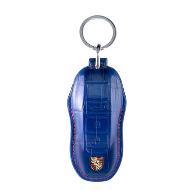 Porsche Old Key Fob Cover in Matte Blue Crocodile