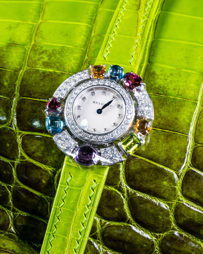 Bespoke Watch Strap in Apple Green Himalayan Crocodile