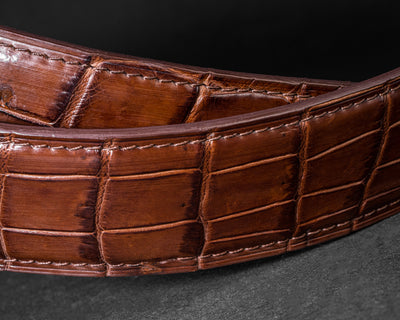 Bespoke Reversible Belt in Brown Crocodile