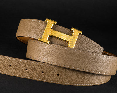 Bespoke Reversible Belt in Etoupe Togo & Brown Epsom