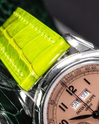 Bespoke Watch Strap in Apple Green Himalayan Crocodile