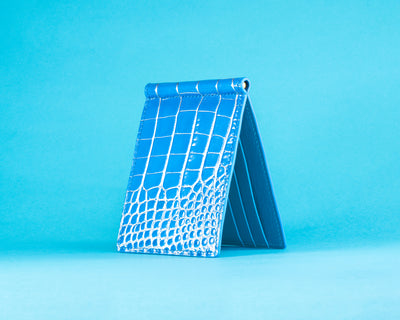 Bespoke Money Clip in Silver Blue Alligator