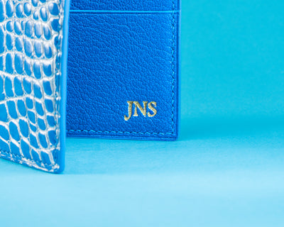 Bespoke Money Clip in Silver Blue Alligator