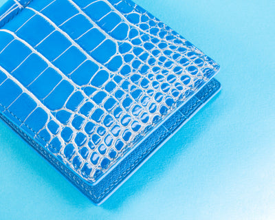 Bespoke Money Clip in Silver Blue Alligator