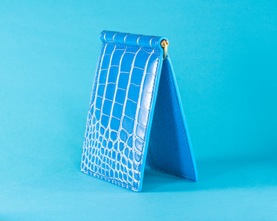 Bespoke Money Clip in Silver Blue Alligator