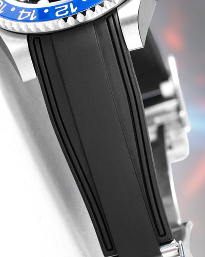 Solitaire Rubber straps in Classic Black for Rolex GMT-Master II Batman 126710BLNR
