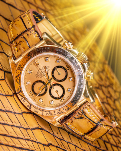 Bespoke Watch Strap in 2 Tone Chestnut Brown Crocodile