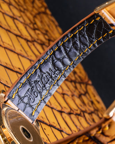 Bespoke Watch Strap in 2 Tone Chestnut Brown Crocodile