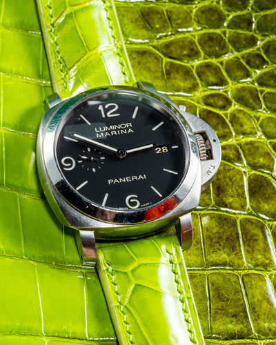 Bespoke Watch Strap in Apple Green Himalayan Crocodile