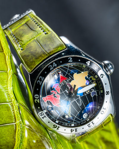 Bespoke Watch Strap in Apple Green Himalayan Crocodile