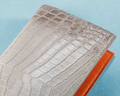 Bespoke Long Wallet in Grey Himalayan Crocodile