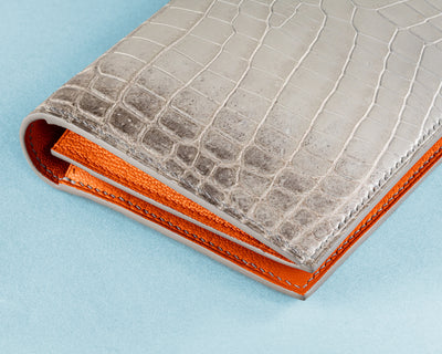 Bespoke Long Wallet in Grey Himalayan Crocodile