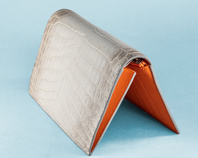 Bespoke Long Wallet in Grey Himalayan Crocodile