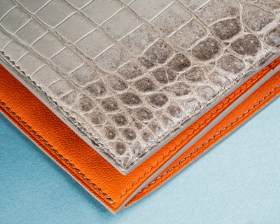Bespoke Long Wallet in Grey Himalayan Crocodile
