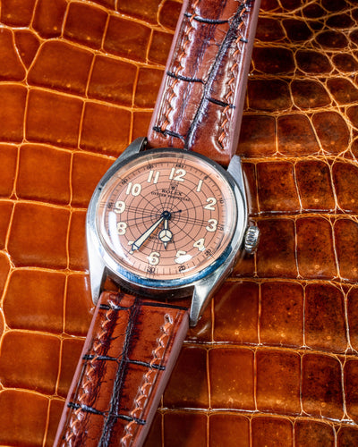 Bespoke Watch Strap in 2 Tone Dark Brown Crocodile