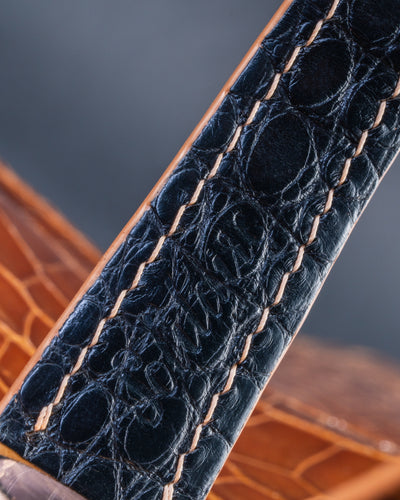 Bespoke Watch Strap in 2 Tone Chestnut Brown Crocodile