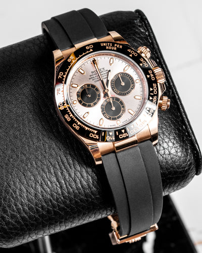 Solitaire Rubber straps in Classic Black for Rolex Daytona 116515