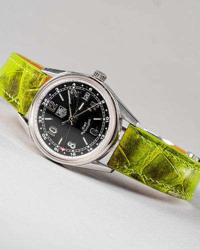 Bespoke Watch Strap in Apple Green Himalayan Crocodile