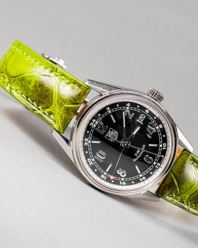 Bespoke Watch Strap in Apple Green Himalayan Crocodile