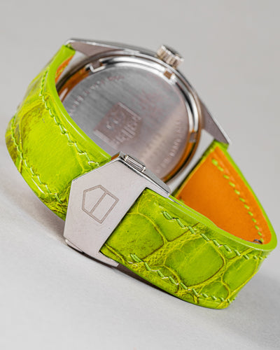 Bespoke Watch Strap in Apple Green Himalayan Crocodile