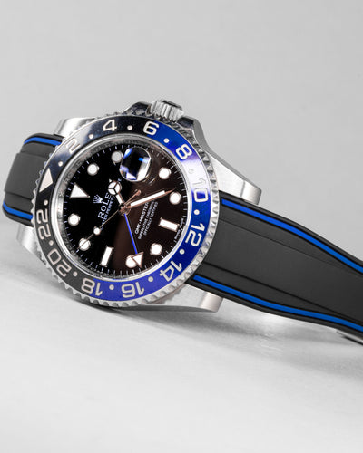 Solitaire Rubber straps in Classic Black for Rolex GMT-Master II Batman 116710BLNR