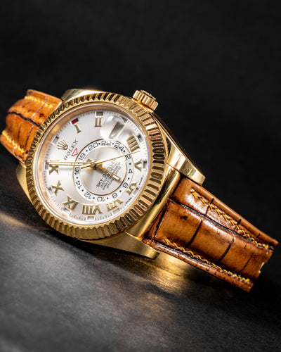 Bespoke Watch Strap in 2 Tone Chestnut Brown Crocodile