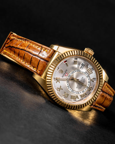 Bespoke Watch Strap in 2 Tone Chestnut Brown Crocodile