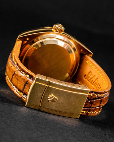 Bespoke Watch Strap in 2 Tone Chestnut Brown Crocodile