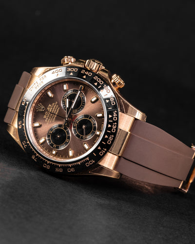 Solitaire Rubber straps in Chocolate Brown for Rolex Daytona 116515
