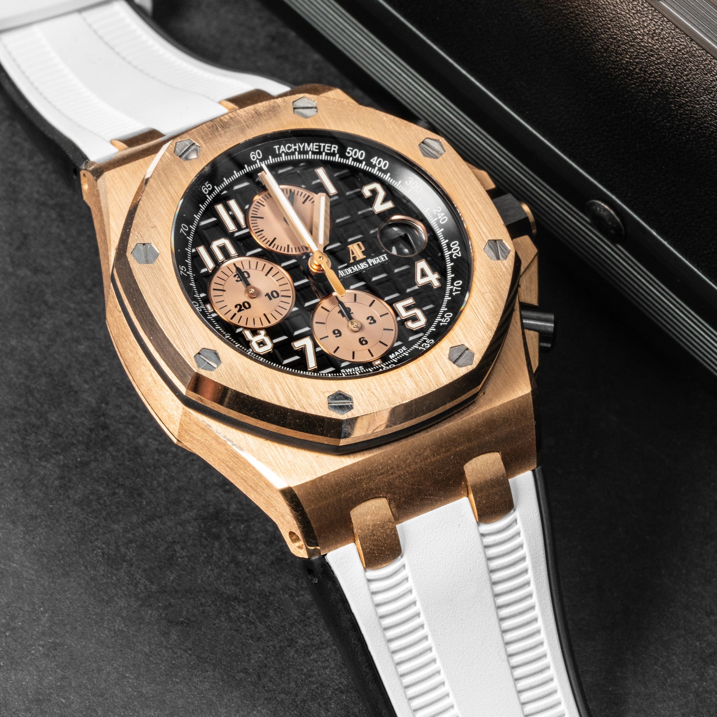 Solitaire Panda White Rubber Strap for AP 42MM