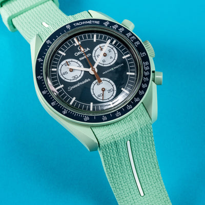 Solitaire Avocado Green Rubber Strap for Omega