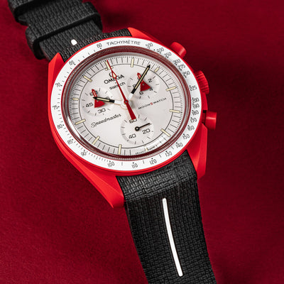 Solitaire Godzilla Black Rubber Strap for Omega