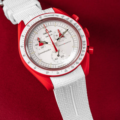 Solitaire Arctic White Rubber Strap for Omega