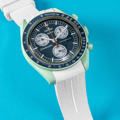Solitaire Arctic White Rubber Strap for Omega