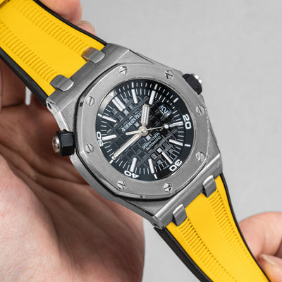 Solitaire Bumblebee Yellow Rubber Strap for AP 42MM