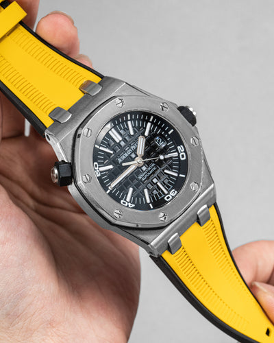 Solitaire Rubber straps in Bumblebee Yellow for Audemars Piguet 42MM