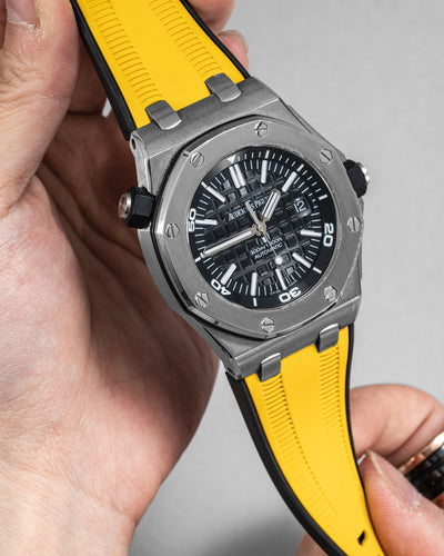 Solitaire Rubber straps in Bumblebee Yellow for Audemars Piguet 42MM