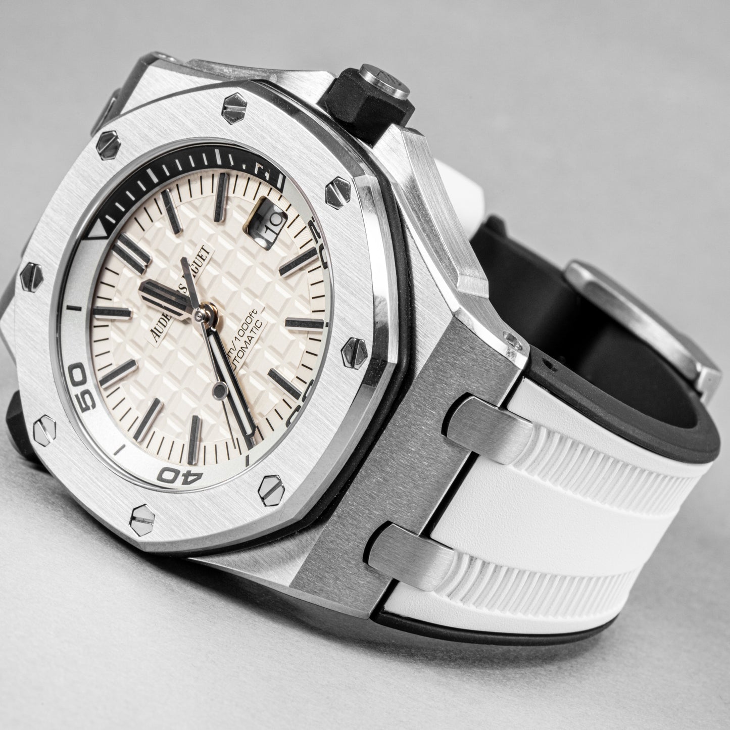 Solitaire Panda White Rubber Strap for AP 42MM