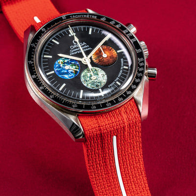 Solitaire Scarlet Red Rubber Strap for Omega