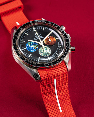 Solitaire Rubber straps in Scarlet Red for Omega Speedmaster