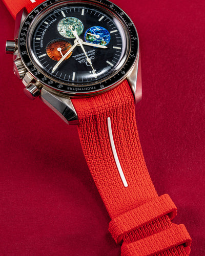 Solitaire Rubber straps in Scarlet Red for Omega Speedmaster