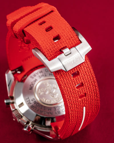 Solitaire Rubber straps in Scarlet Red for Omega Speedmaster