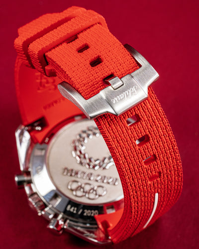 Solitaire Rubber straps in Scarlet Red for Omega Speedmaster