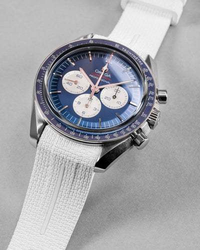 Solitaire Rubber straps in Arctic White for Omega Speedmaster