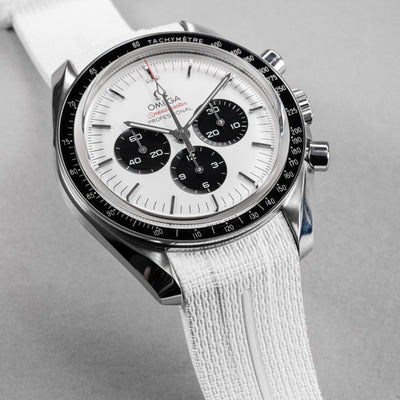 Solitaire Arctic White Rubber Strap for Omega