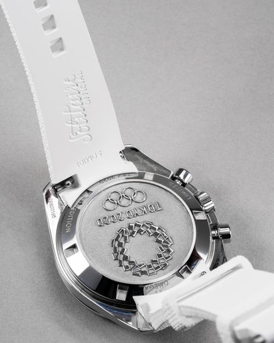 Solitaire Rubber straps in Arctic White for Omega Speedmaster