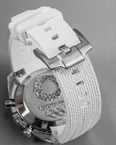 Solitaire Rubber straps in Arctic White for Omega Speedmaster