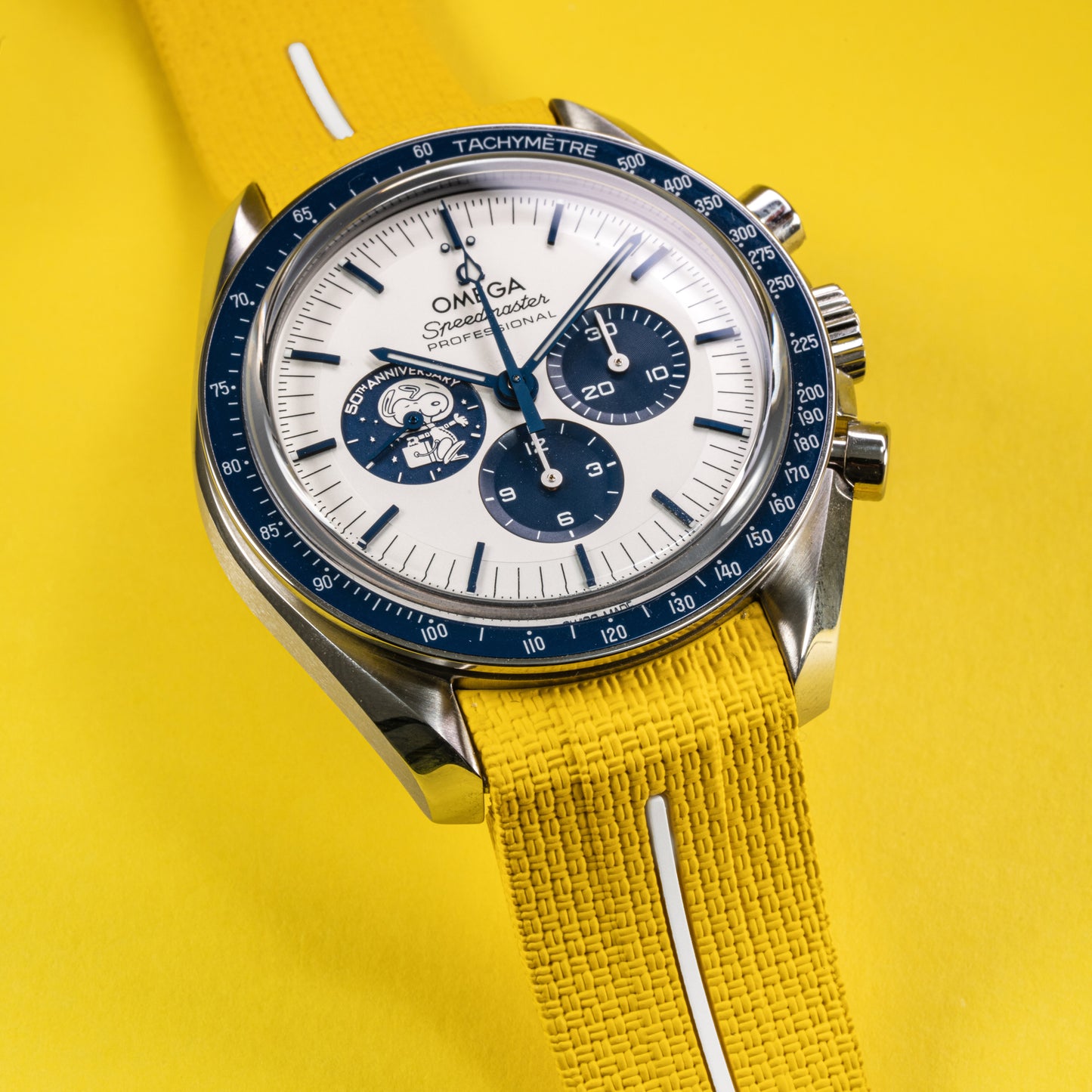 Solitaire Phoenix Yellow Rubber Strap for Omega