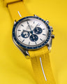 Solitaire Rubber straps in Phoenix Yellow for Omega Speedmaster