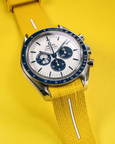 Solitaire Rubber straps in Phoenix Yellow for Omega Speedmaster